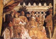 MANTEGNA, Andrea The Gonzaga Family and Retinue finished oil